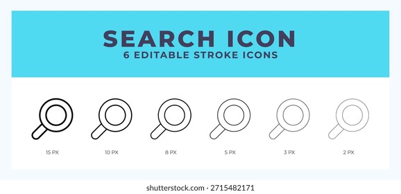 Search icon symbol. Isolated. Vector illustration with editable stroke.