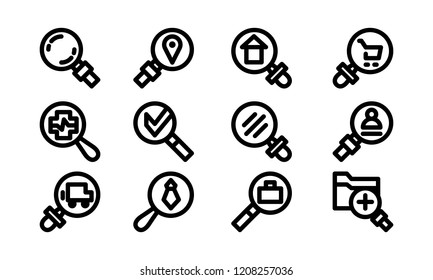 Search Icon Template Set Vector Sign Design