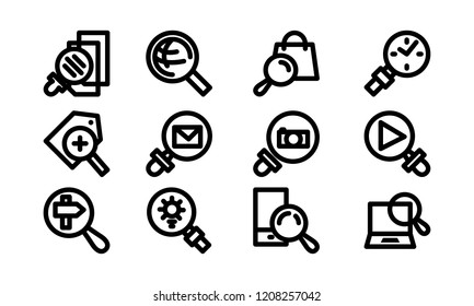 Search Icon Template Set Vector Sign Design