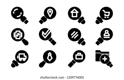 Search Icon Template Set Vector Sign Design