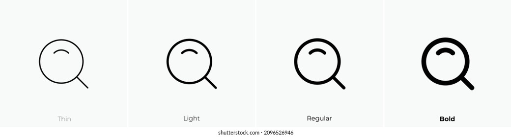 search icon. Thin, Light Regular And Bold style design isolated on white background