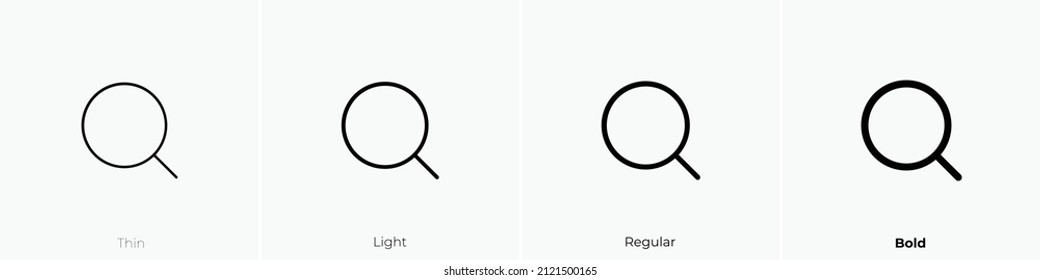 icono de búsqueda. Diseño delgado, ligero y audaz aislado en un fondo blanco