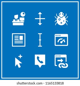 search icon. This set with full time job, browser, telephone location and cursor vector icons for mobile and web