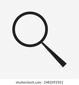 Suchen Symbol Vektorgrafik. Suchsymbol Schwarz auf transparentem Hintergrund. Vektorillustration.