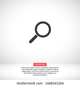 Search icon Vector Eps 10 Lorem Ipsum Design Flat magnifier illustration