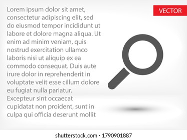 Search icon Vector  Eps 10  Lorem Ipsum Design Flat magnifier illustration