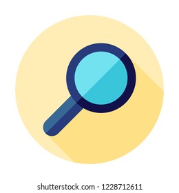 Search Icon Vector. Find icon single. Magnifying glass sign. Zoom symbol. Magnifier illustration isolated. Optical Web tool. Exploration sign. Flat design. Focus, look, seek, lens