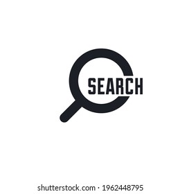 Search icon vector. Found find concept. Magnifying glass Sign isolated on white background. Flat design style for web, website, mobile app