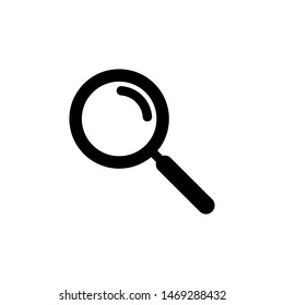 Search icon vector.  Glyph symbol magnifying glass isolated on white background