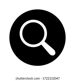 Search icon vector. Glyph symbol magnifying glass on white background