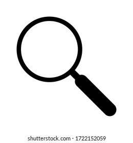 Search icon vector. Glyph symbol magnifying glass on white background