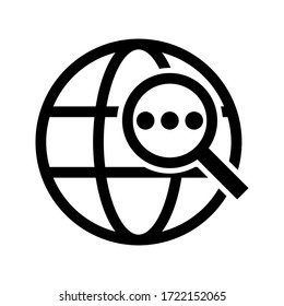 Vector de icono de búsqueda. Cristal de aumento del símbolo de glifo sobre fondo blanco