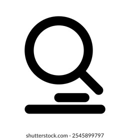 Search icon vector. Glyph symbol magnifying glass on white background