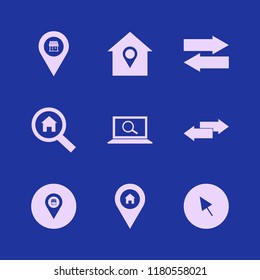 search icon. search vector icons set cursor, find concept, store location and house location