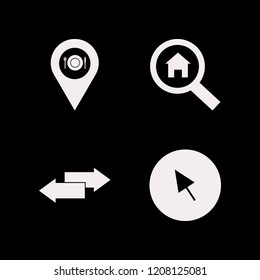 search icon. search vector icons set search house, left right arrows, cursor and location restaurant