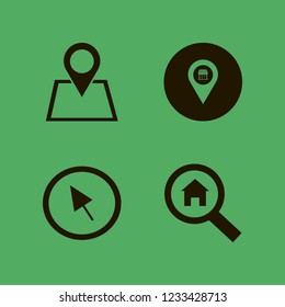 search icon. search vector icons set store location, cursor, location and search house