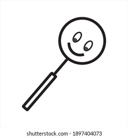 search icon. vector illustration of a face shaped search icon is glancing or looking for something