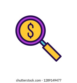 Search Icon Vector Illustration in Filled Style for Any Purpose