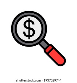 Search icon vector illustration in filled line style about marketing and growth for any projects, use for website mobile app presentation