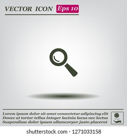 Search icon, vector illustration. Flat design style