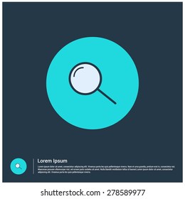 Search Icon, vector illustration. Flat color design style