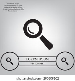 Search icon, vector illustration. Flat design style