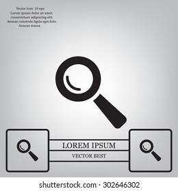Search icon, vector illustration. Flat design style