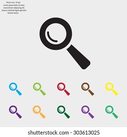 Search icon, vector illustration. Flat design style