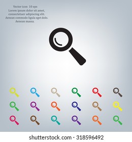 Search icon, vector illustration. Flat design style