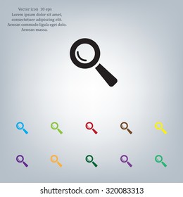 Search icon, vector illustration. Flat design style