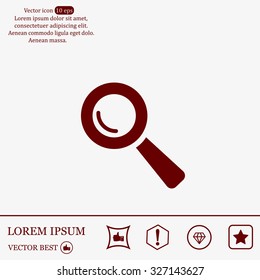 Search icon, vector illustration. Flat design style