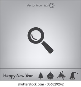 Search icon, vector illustration. Flat design style
