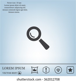 Search icon, vector illustration. Flat design style