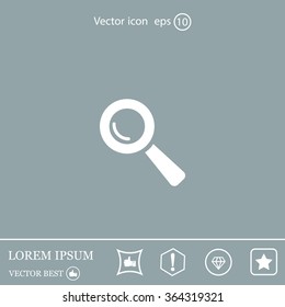 Search icon, vector illustration. Flat design style