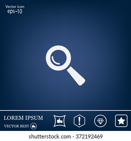 Search icon, vector illustration. Flat design style