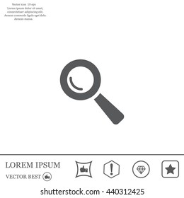 Search icon, vector illustration. Flat design style