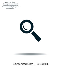 Search icon, vector illustration. Flat design style