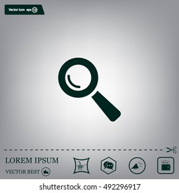 Search icon, vector illustration. Flat design style