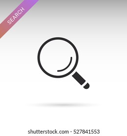 Search icon, vector illustration. Flat design style