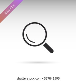Search icon, vector illustration. Flat design style