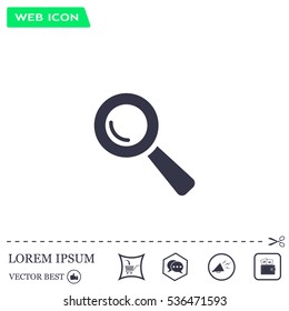 Search icon, vector illustration. Flat design style