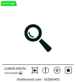 Search icon, vector illustration. Flat design style