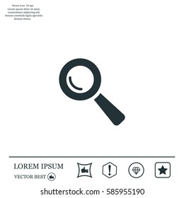 Search icon, vector illustration. Flat design style