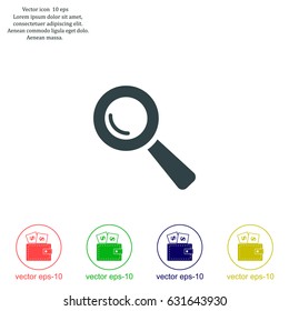 Search icon, vector illustration. Flat design style