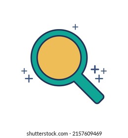 Icono de búsqueda Ilustración vectorial diseño estilo glifo con color y signo más. Aislado sobre fondo blanco.
