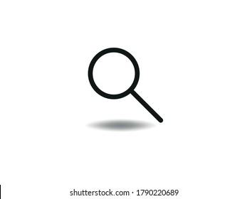 Suchsymbol Vektorgrafik. Wunderbares Glas-Symbol. Loupe-Zeichen, Emblem einzeln auf weißem Hintergrund mit Schatten, Flachstil für Grafik- und Webdesign, Logo. EPS10-Piktogramm
