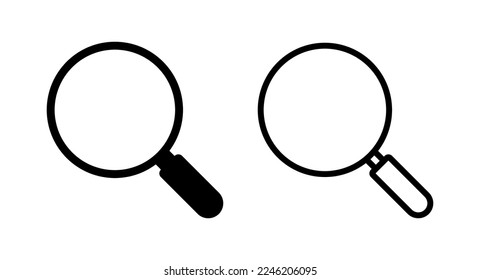 Ilustración vectorial de icono de búsqueda. signo y símbolo de la lupa de búsqueda