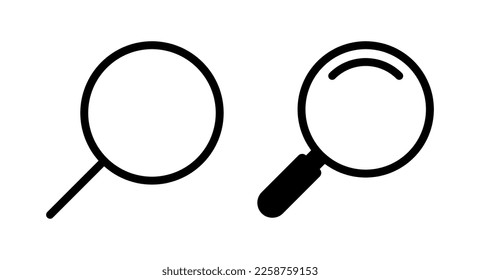 Suchsymbol, Vektorgrafik. Suchgläserkennzeichen und -symbol