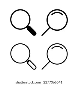 Suchsymbol, Vektorgrafik. Suchgläserkennzeichen und -symbol