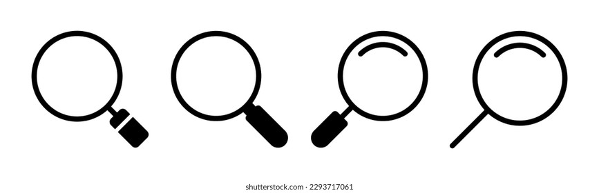 Ilustración vectorial de icono de búsqueda. signo y símbolo de la lupa de búsqueda